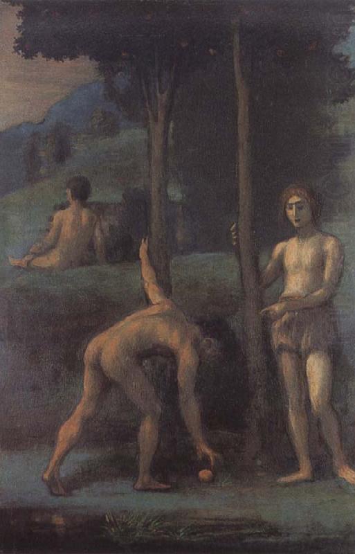 Hans von Maress Three Youths in an Orange Grove oil painting picture